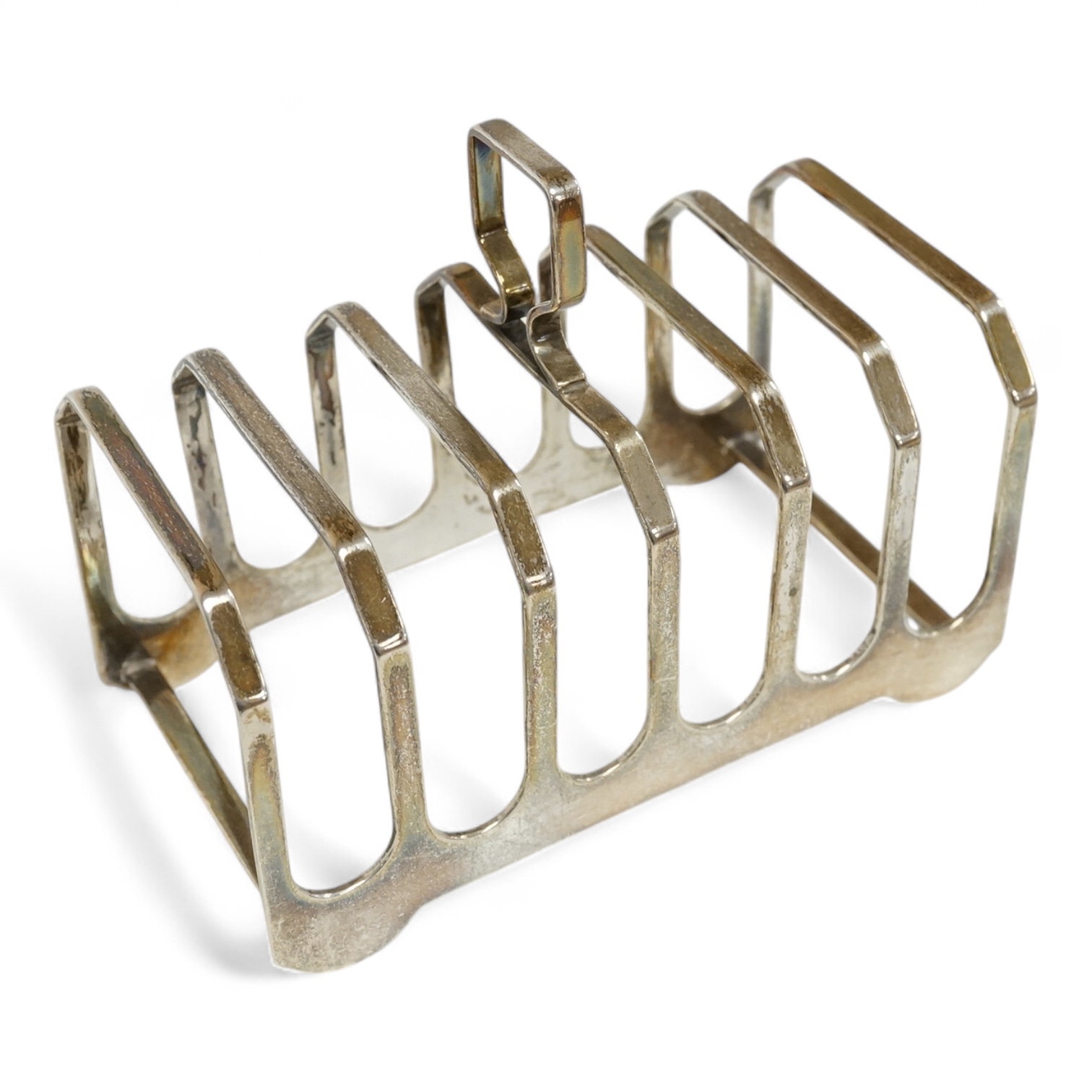 A George VI Art Deco silver seven bar toast rack, by Elkington & Co, Birmingham, 1937, 11.5cm.